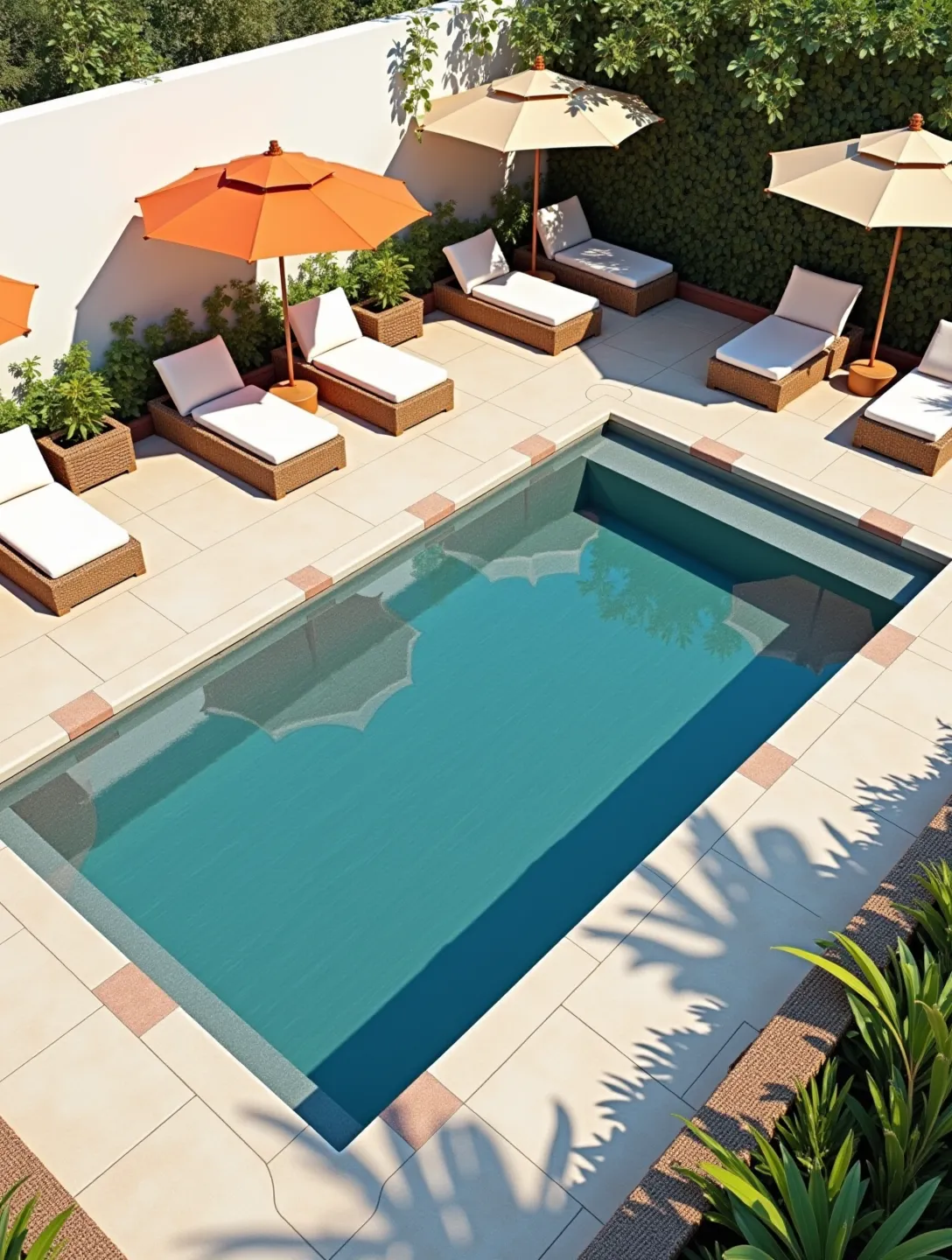 Effortlessly Stylish Rectangle Pool Decor