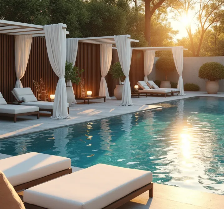 Enchanting Outdoor Entertaining Areas with Poolside Glamour