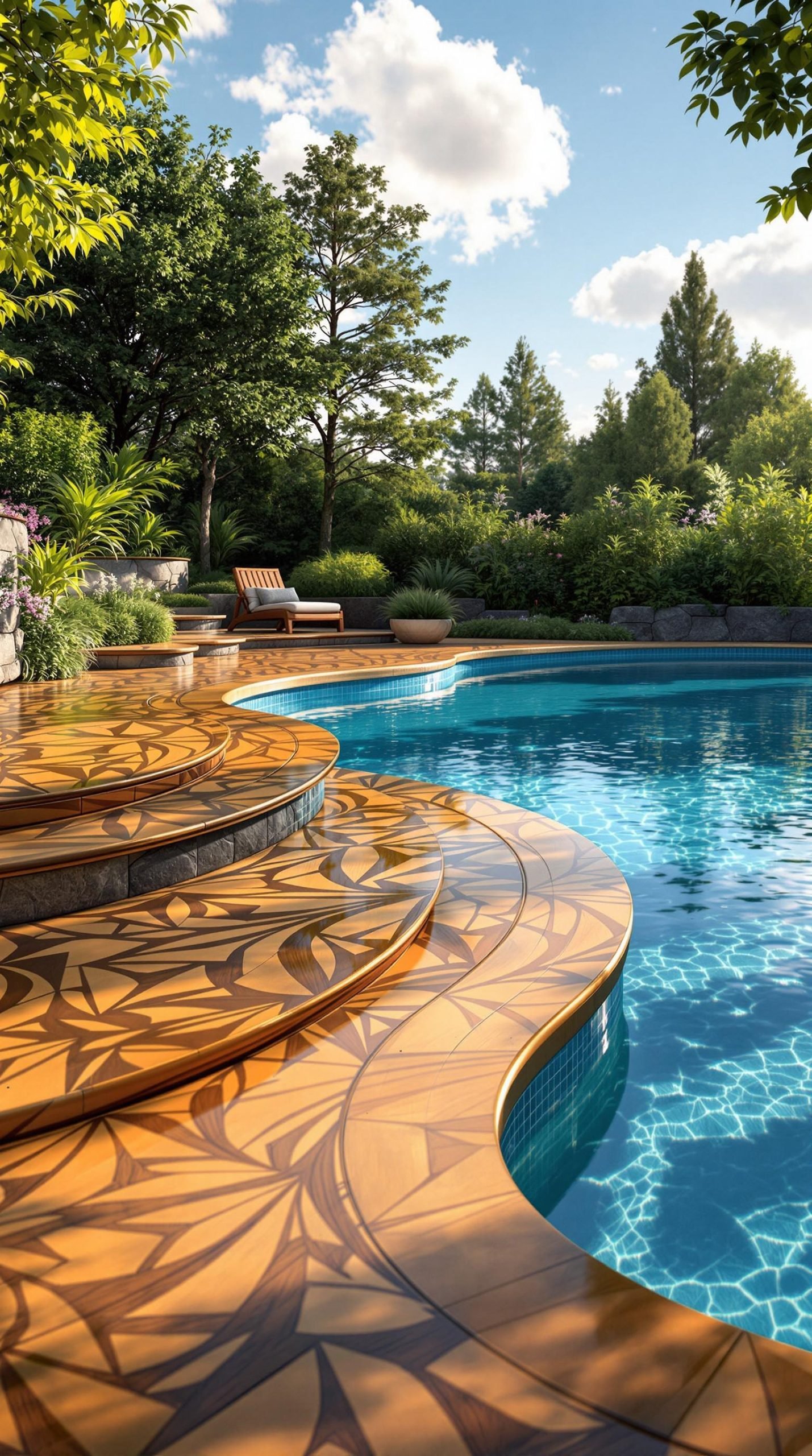 Luxury Above Ground Pools with Artistic Deck Designs