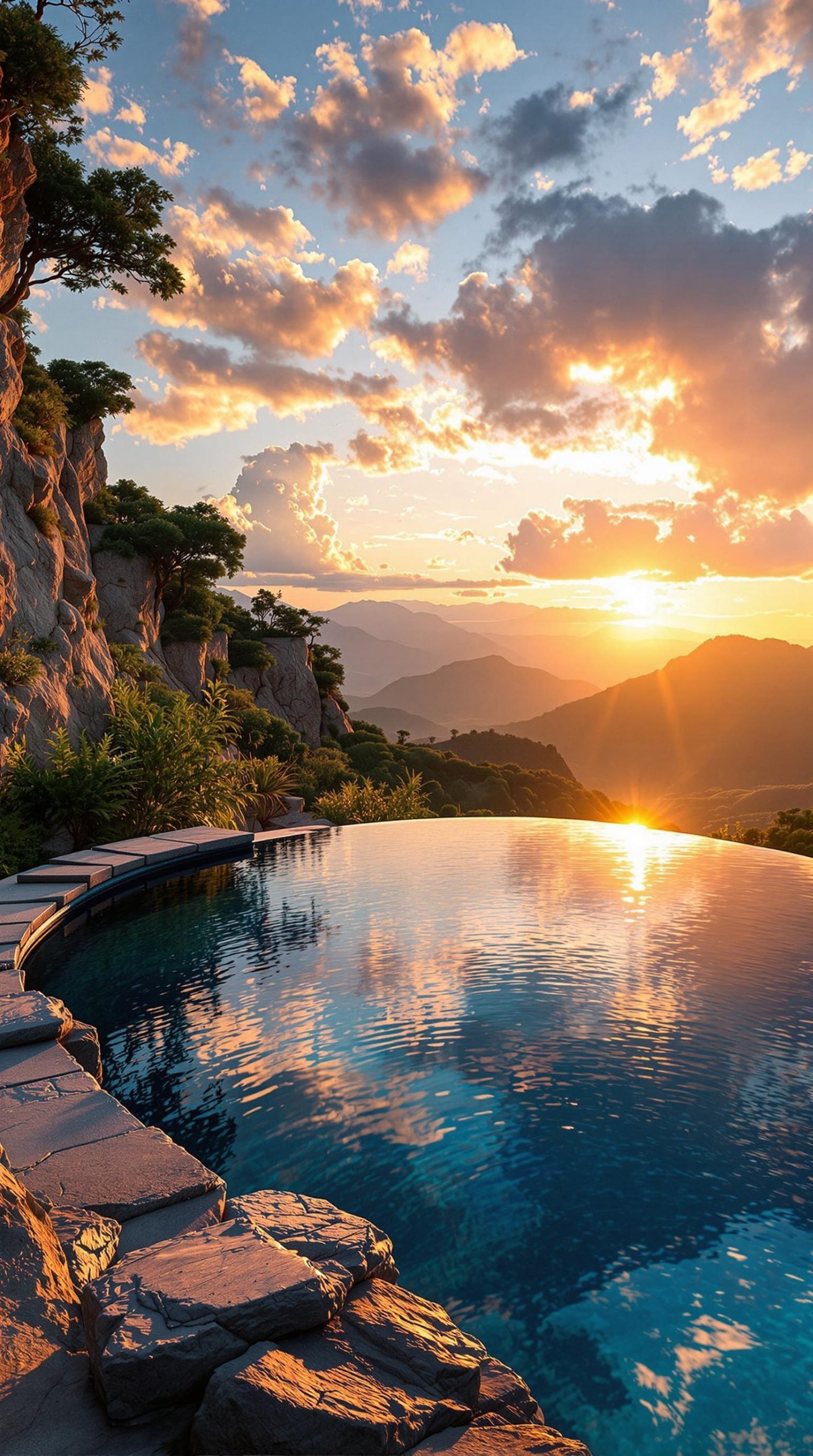 Seamless Integration of Pools in Sloped Terrains