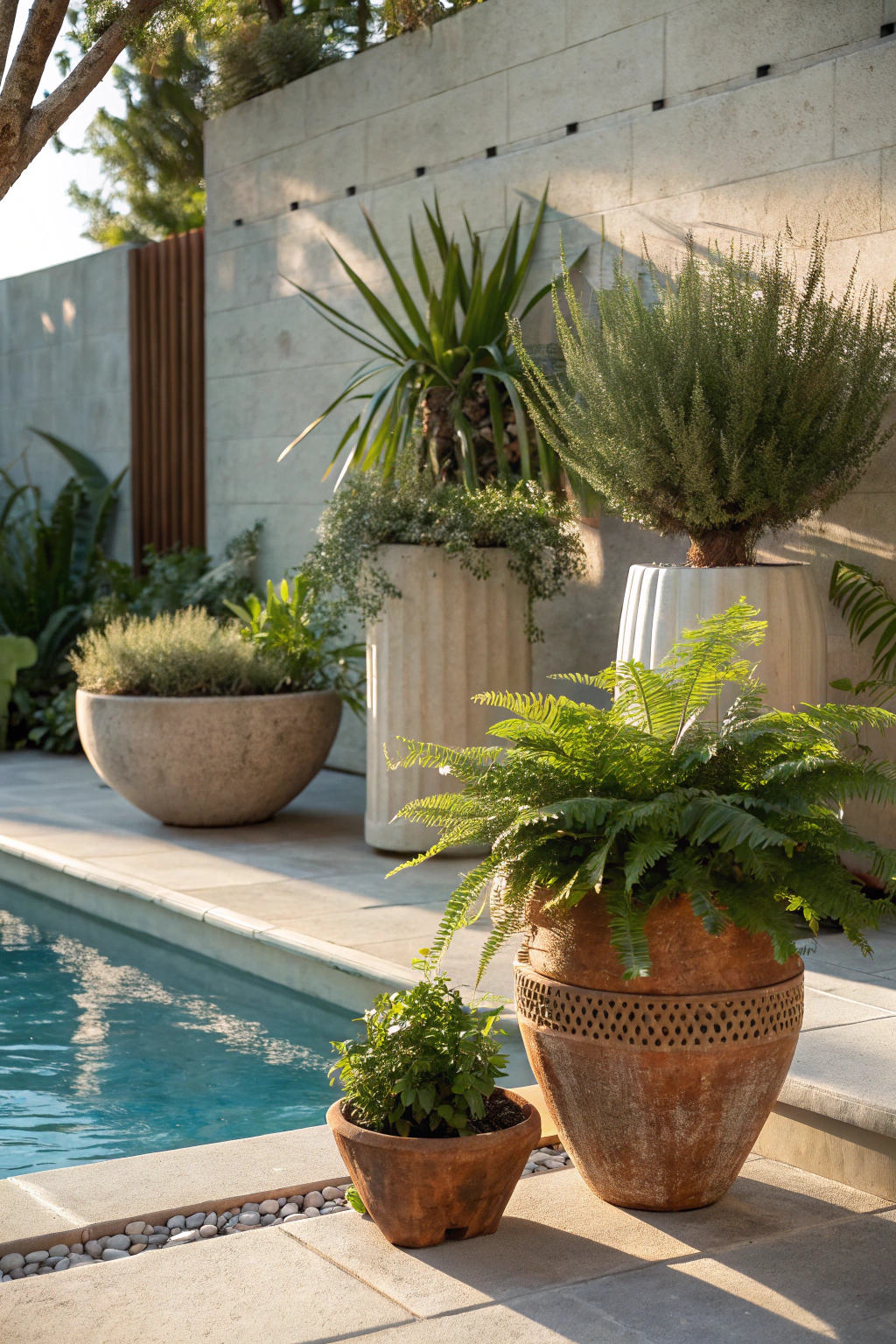 Chic Planters to Accentuate the Poolside