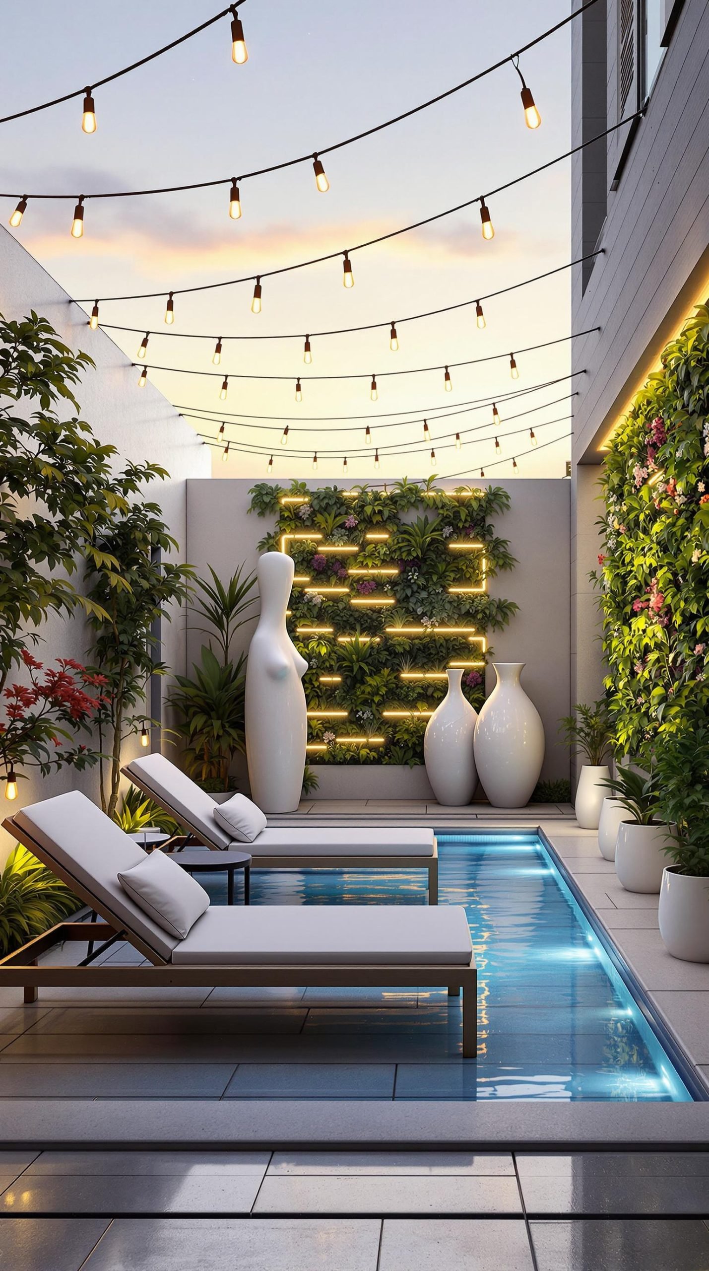 Chic Poolside Decor for Compact Areas